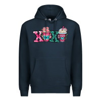 Navy xoxo coffee cups Premium Hoodie - OliviaCreatesArt