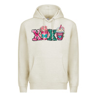 Oatmeal Heather xoxo coffee cups Premium Hoodie - OliviaCreatesArt