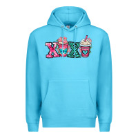 Ocean Blue xoxo coffee cups Premium Hoodie - OliviaCreatesArt