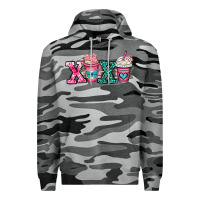 Slate Camo xoxo coffee cups Premium Hoodie - OliviaCreatesArt