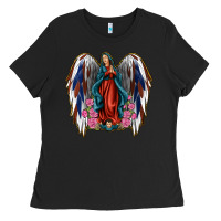 Angel Wing Lady Of Guadalupe 4th Of July Ladies Tee | Teevron