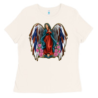 Bone Angel Wing Lady of Guadalupe 4th of July Ladies Tee - Jasminsmagicworld
