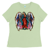 Matcha Angel Wing Lady of Guadalupe 4th of July Ladies Tee - Jasminsmagicworld