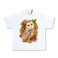 White Fall Owl Urban Heavy Tee - LillyAllenDesigns