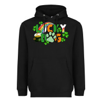 Black lucky dog St. Patricks Day Heavyweight Hoodie - FaDigitalArtStudio