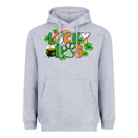 Heather Grey lucky dog St. Patricks Day Heavyweight Hoodie - FaDigitalArtStudio