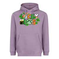 Lavender lucky dog St. Patricks Day Heavyweight Hoodie - FaDigitalArtStudio
