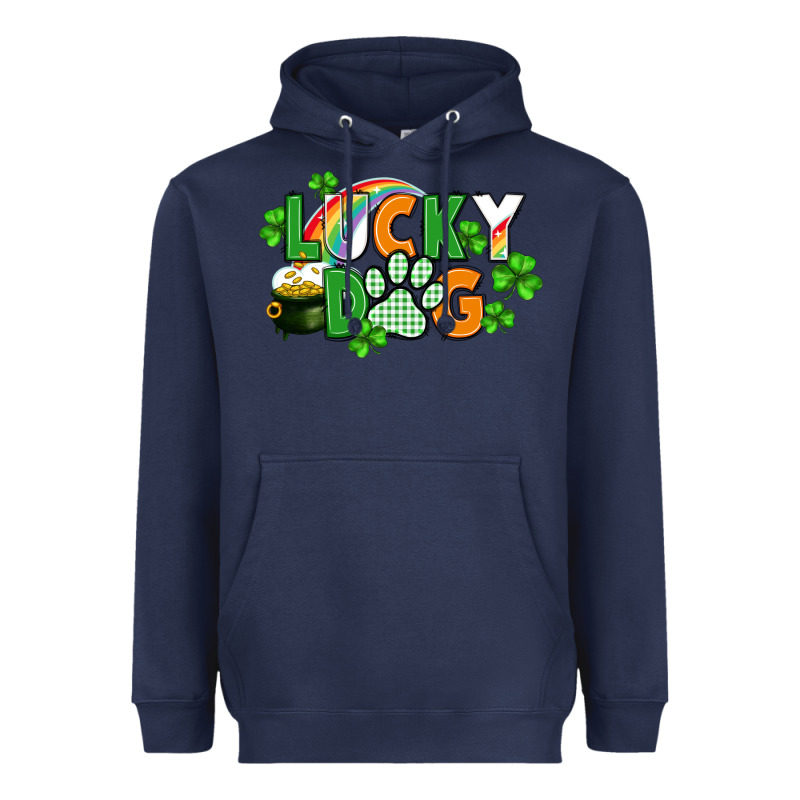 Lucky Dog St. Patricks Day Heavyweight Hoodie by FaDigitalArtStudio | Teevron