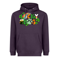 Plum lucky dog St. Patricks Day Heavyweight Hoodie - FaDigitalArtStudio