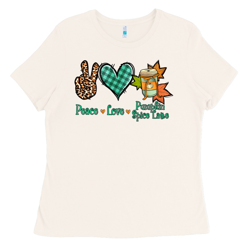 Peace Love Pumpkin Spice Latte Ladies Tee by Jasminsmagicworld | Teevron