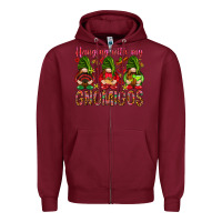 Burgundy Hanging with my gnomigos Mexico Zipper Hoodie - HowdyJamesFarm