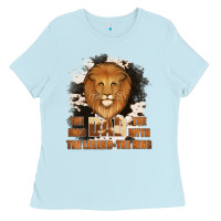 Baby Blue Dad The Man Cowhide Background Ladies Tee - Jasminsmagicworld