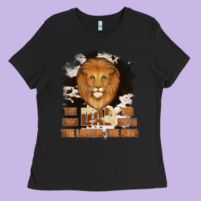 Dad The Man Cowhide Background Ladies Tee Designed By Jasminsmagicworld