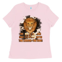 Bubblegum Pink Dad The Man Cowhide Background Ladies Tee - Jasminsmagicworld