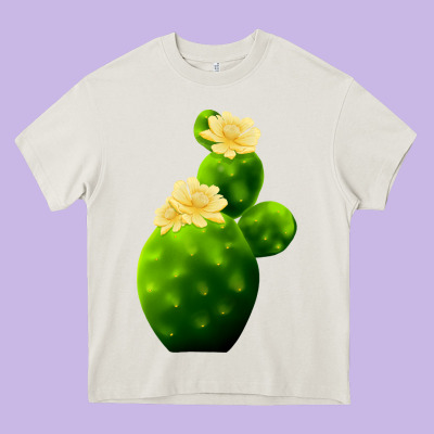 Texas Cactus Heavy Core Tee Designed By Lillyallendesigns