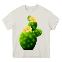 Cream texas cactus Heavy Core Tee - LillyAllenDesigns