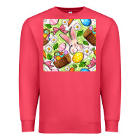 Cardinal Easter Hamper With Bunny Seamless Pattern Premium Sweatshirt - BundleAndBundleShop