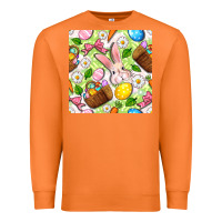 Carrot Easter Hamper With Bunny Seamless Pattern Premium Sweatshirt - BundleAndBundleShop