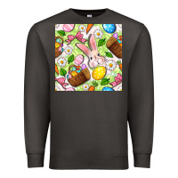 Smoke Easter Hamper With Bunny Seamless Pattern Premium Sweatshirt - BundleAndBundleShop