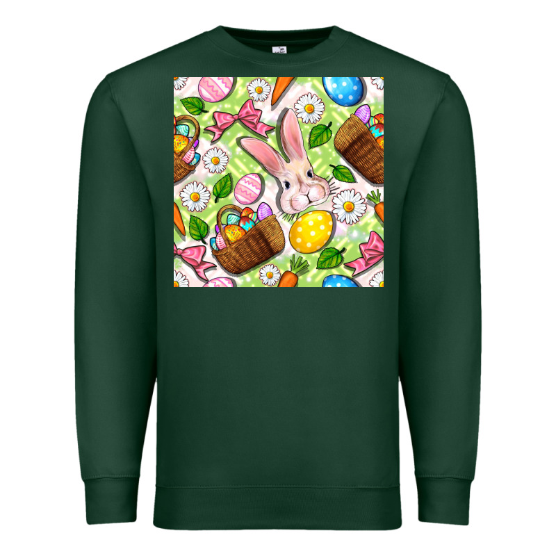 Easter Hamper With Bunny Seamless Pattern Premium Sweatshirt by BundleAndBundleShop | Teevron
