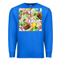 True Royal Easter Hamper With Bunny Seamless Pattern Premium Sweatshirt - BundleAndBundleShop