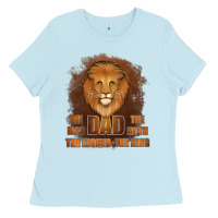 Baby Blue Dad The Man Leather Background Ladies Tee - Jasminsmagicworld