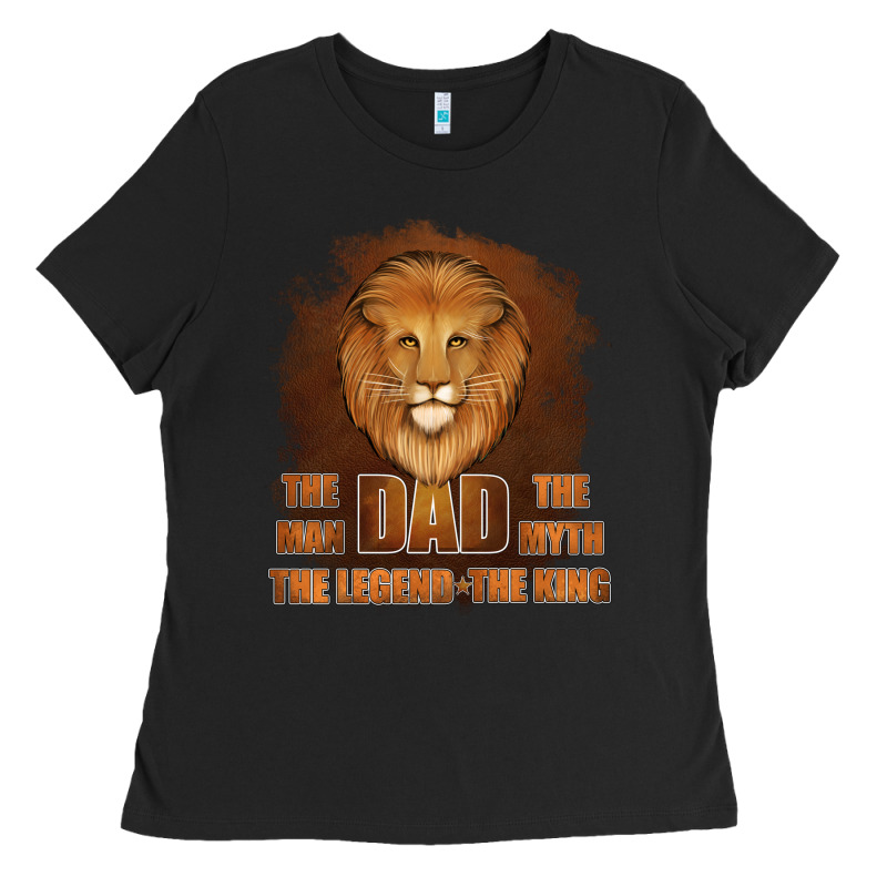 Dad The Man Leather Background Ladies Tee by Jasminsmagicworld | Teevron