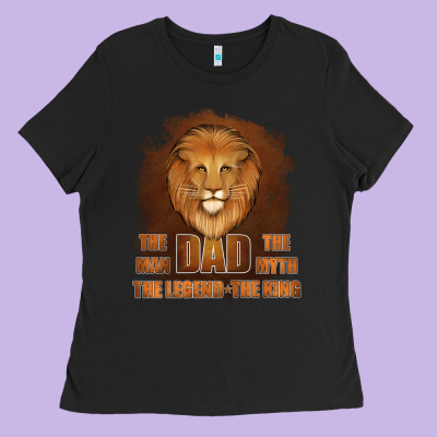 Dad The Man Leather Background Ladies Tee Designed By Jasminsmagicworld