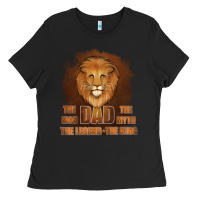 Black Dad The Man Leather Background Ladies Tee - Jasminsmagicworld