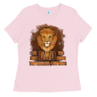 Bubblegum Pink Dad The Man Leather Background Ladies Tee - Jasminsmagicworld