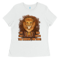 White Dad The Man Leather Background Ladies Tee - Jasminsmagicworld