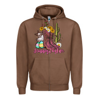 Chestnut Happy Easter western Easter Day Zipper Hoodie - CowGirlArtShop