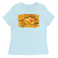 Baby Blue Mango Background Ladies Tee - Jasminsmagicworld