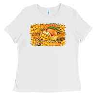 White Mango Background Ladies Tee - Jasminsmagicworld