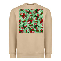 Mushroom Christmas candy cane Heavyweight Sweatshirt - NancyCooperArtShop