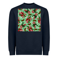 Navy Christmas candy cane Heavyweight Sweatshirt - NancyCooperArtShop