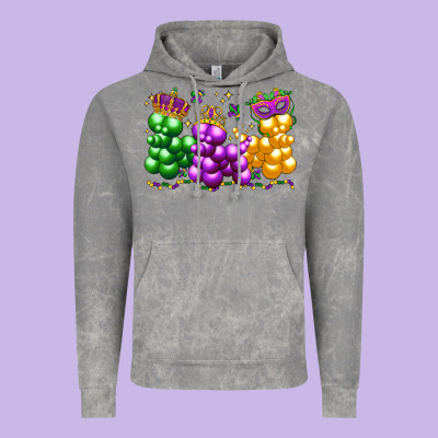 Mardi Gras Bead Dogs Vintage Hoodie Designed By Lillyallendesigns