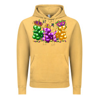 Vintage Mustard mardi gras bead dogs Vintage Hoodie - LillyAllenDesigns