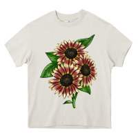 Cream strawberry blonde sunflower Heavy Core Tee - LillyAllenDesigns