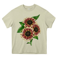 Mossy strawberry blonde sunflower Heavy Core Tee - LillyAllenDesigns