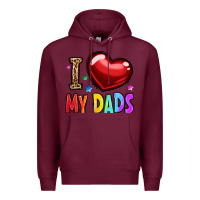 Burgundy i love my dads Premium Hoodie - OliviaCreatesArt