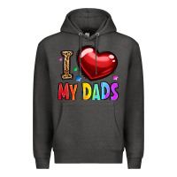 Charcoal Heather i love my dads Premium Hoodie - OliviaCreatesArt