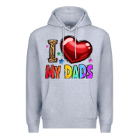 Heather Grey i love my dads Premium Hoodie - OliviaCreatesArt
