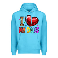 Ocean Blue i love my dads Premium Hoodie - OliviaCreatesArt