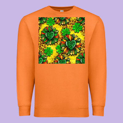 St. Patrick's Sunflower Seamless Pattern Premium Sweatshirt Designed By Bundleandbundleshop