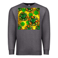 Charcoal Heather St. Patrick's sunflower seamless pattern Premium Sweatshirt - BundleAndBundleShop