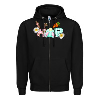 Black Hop bunny Easter Day Zipper Hoodie - CowGirlArtShop