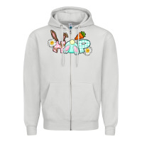 Dove Grey Hop bunny Easter Day Zipper Hoodie - CowGirlArtShop