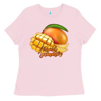 Bubblegum Pink Mango Tropical Summer Ladies Tee - Jasminsmagicworld