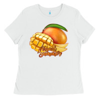 White Mango Tropical Summer Ladies Tee - Jasminsmagicworld